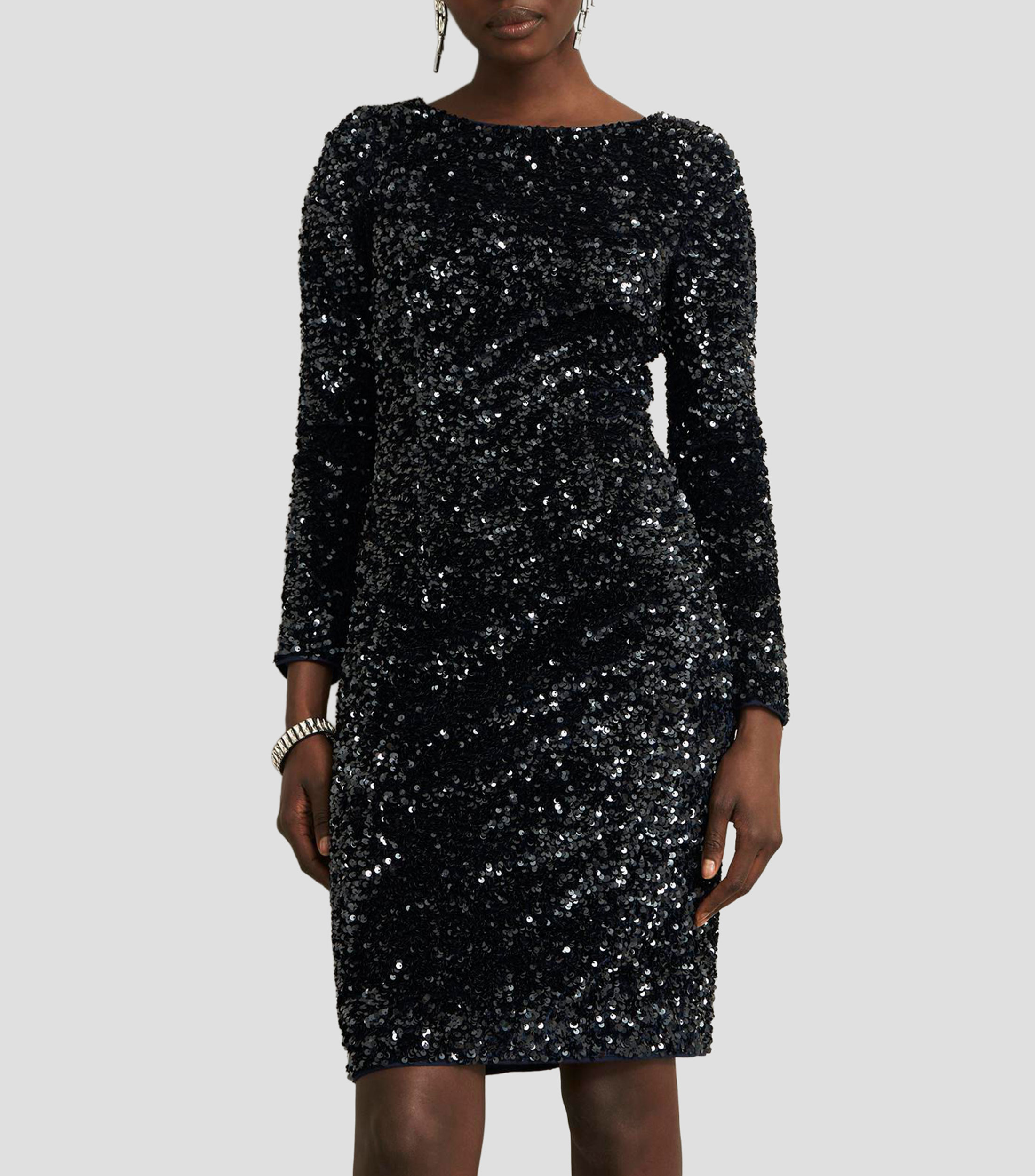 Vestido de fiesta midi manga larga Mujer